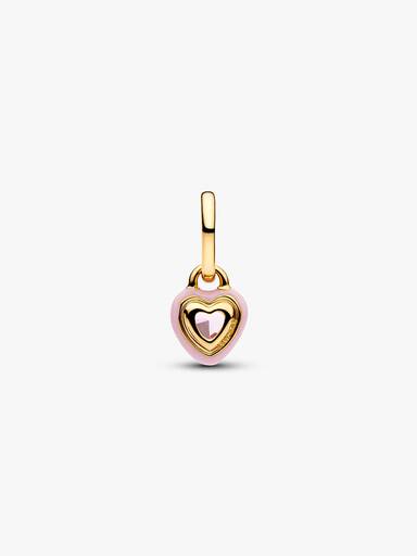 Mini charm colgante corazon con chakra rosa