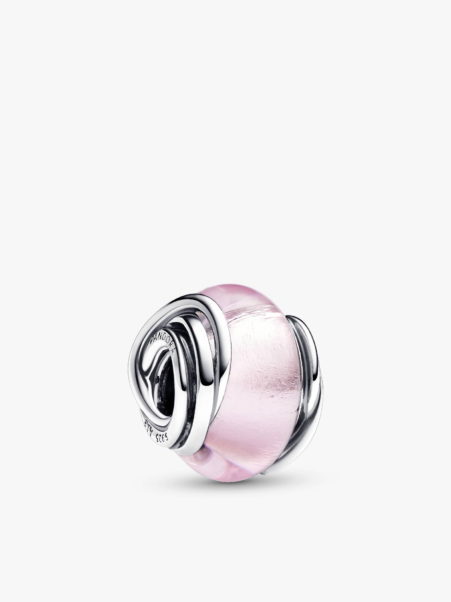 Charm Círculos Entrelazados de Cristal Murano Rosa