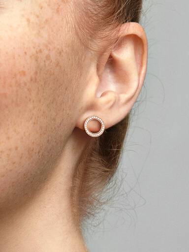 Aretes de botón Círculo reluciente