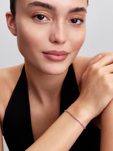 Brazalete de tenis pequeño rosado