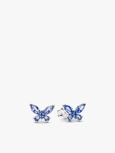 Juego de collar y aretes Mariposa azul invierno