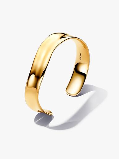 Brazalete rígido abierto ancho con forma orgánica