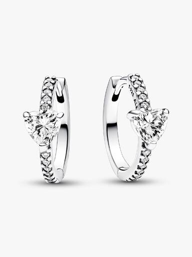 Aretes de aro Corazón Brillante