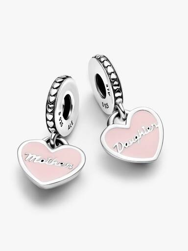 Charm colgante corazones Madre e Hija