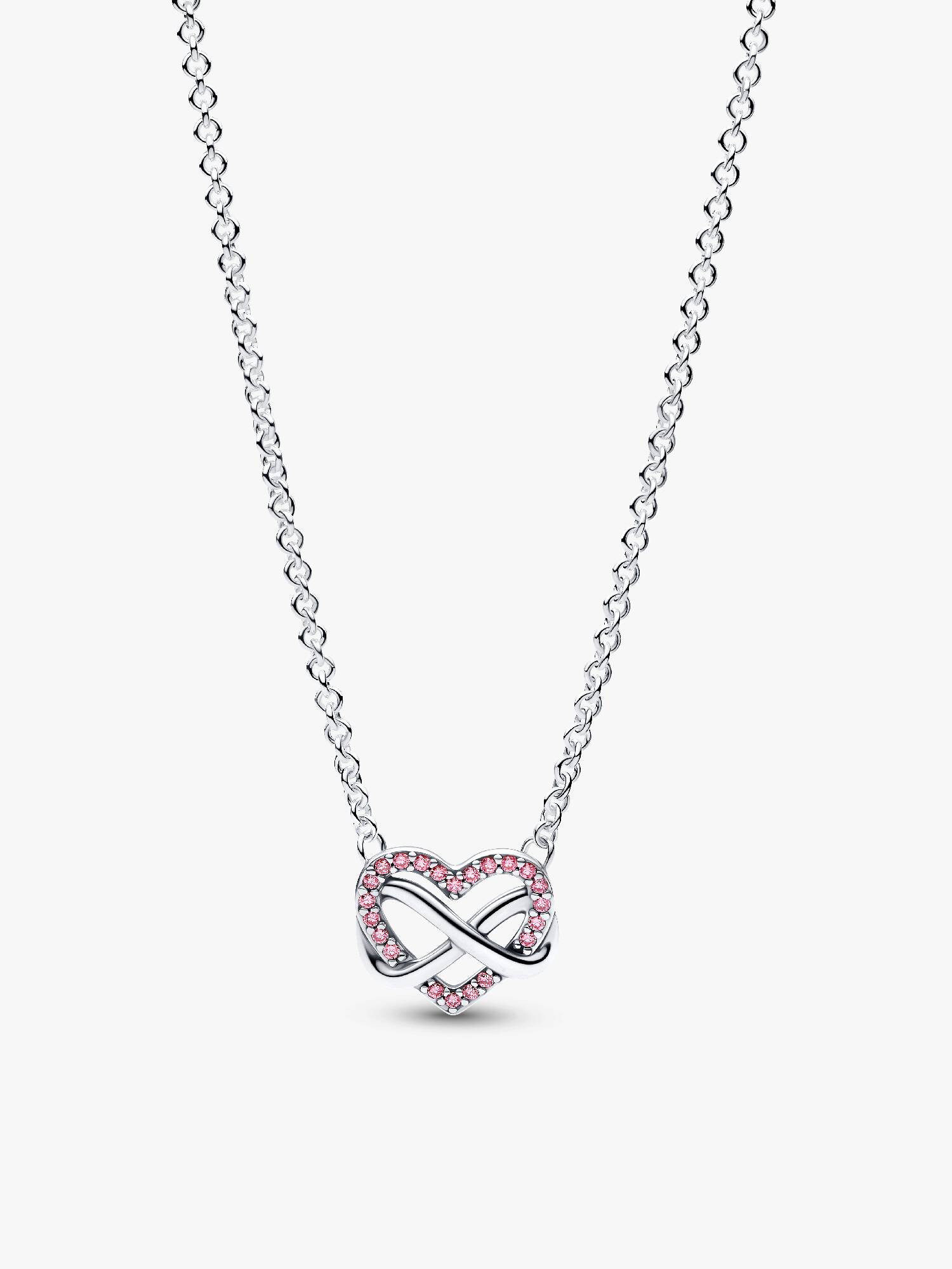 Collar collier Corazón Infinito Rosado Brillante
