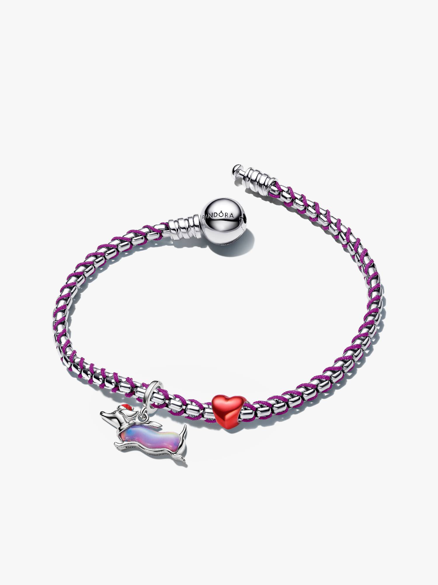 Set de regalo de pulsera con charm de Perro Salchicha Navideño