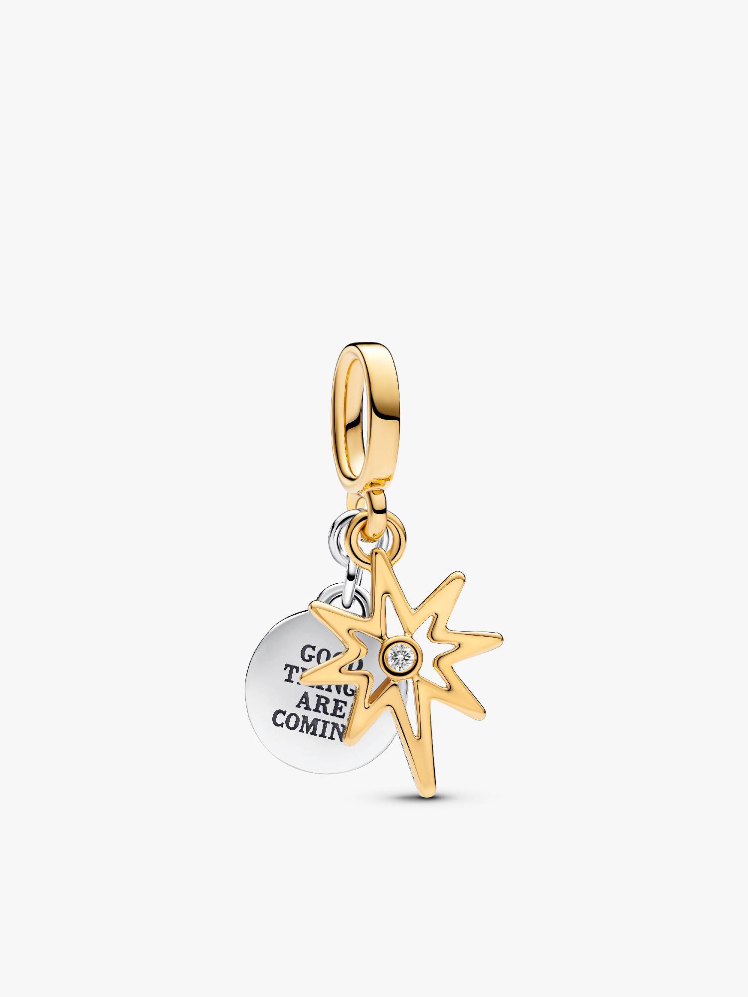 Charm Colgante Grabable Estrella Polar con Diamante Cultivado en Laboratorio