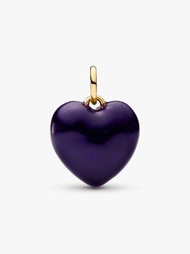 Charm colgante Corazón acolchado púrpura