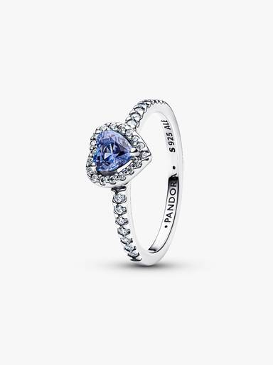 Anillo corazón elevado reluciente