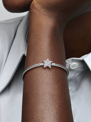 Brazalete cadena de serpiente con broche de estrella asimétrica