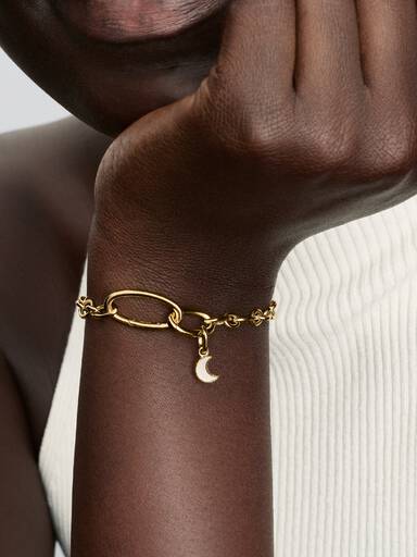 Mini Charm Colgante Luna Creciente Blanca