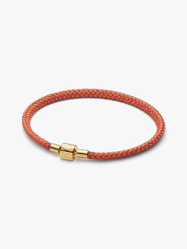Pulsera de cordón naranja brillante
