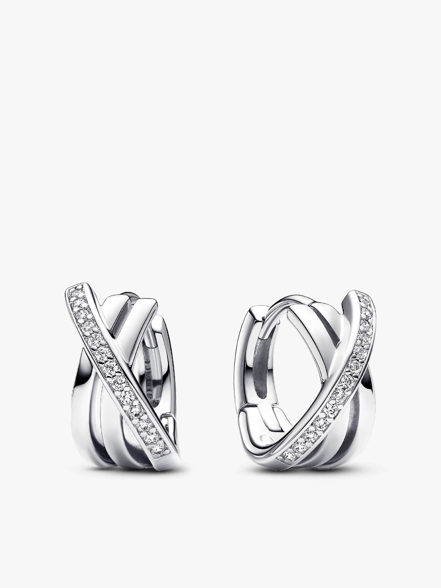 Aretes de aro Pavé Cruzado