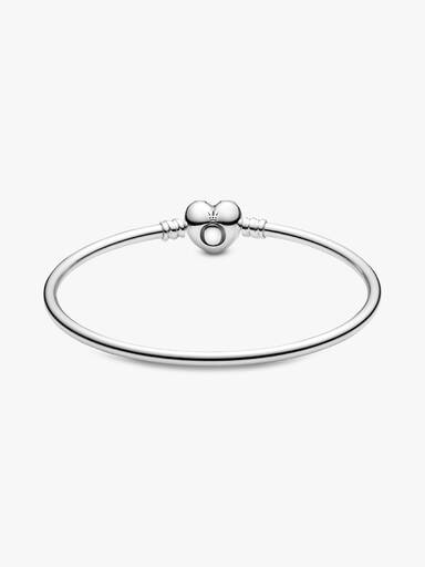 Brazalete rígido con broche corazón con logo