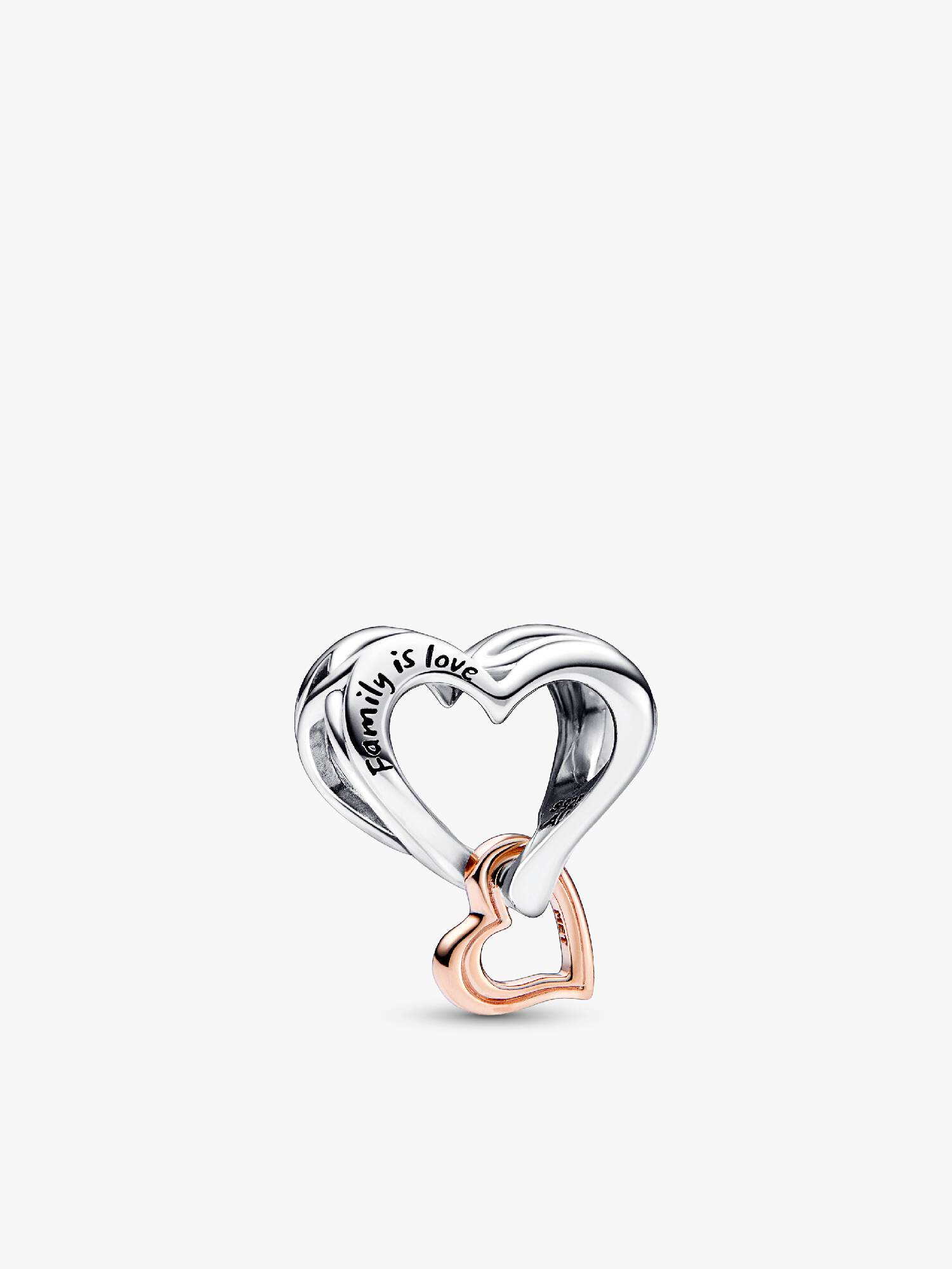 Charm de dos tonos Corazón calado con infinito