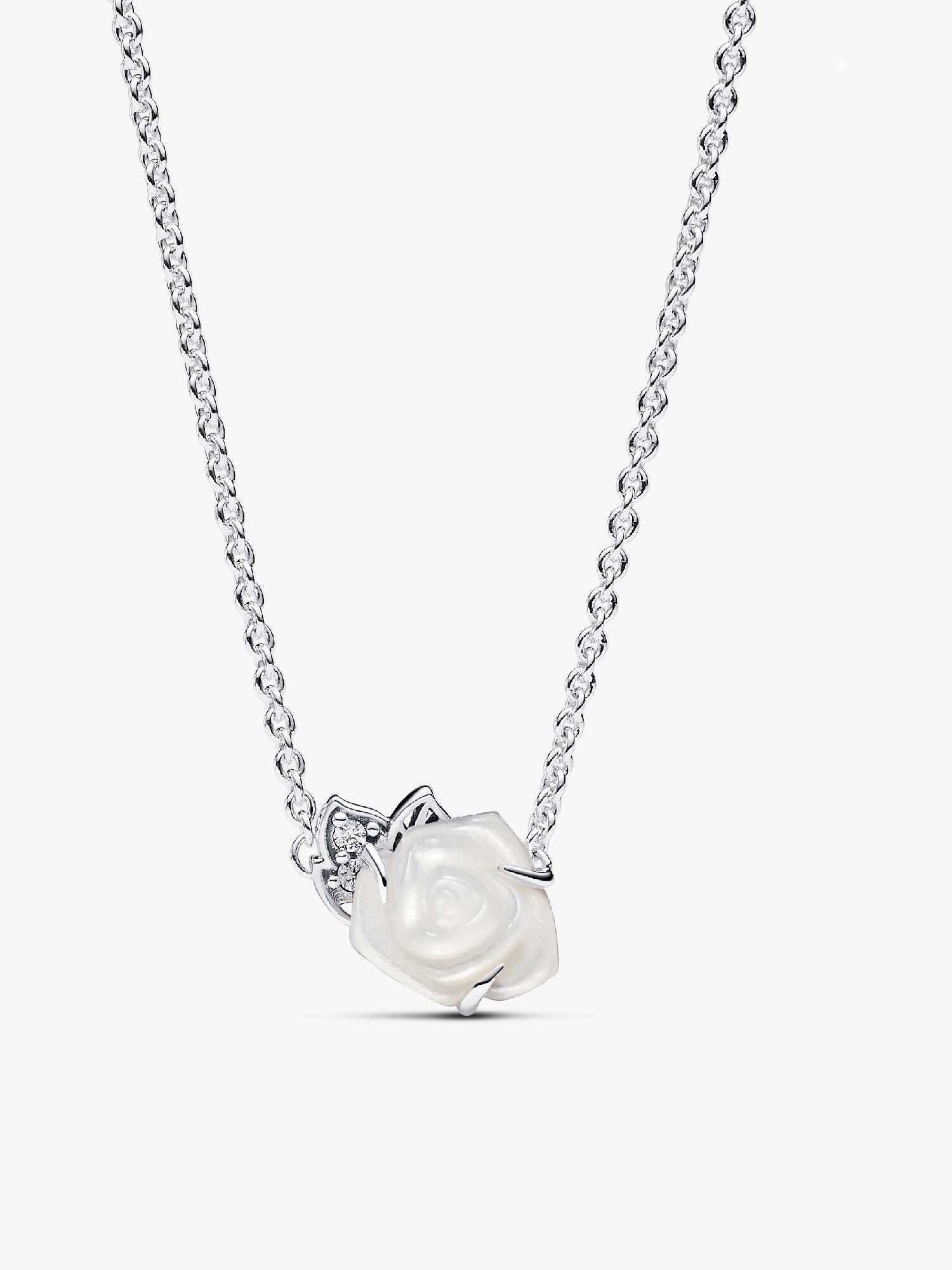 Collar Collier Rosa Blanca en Flor