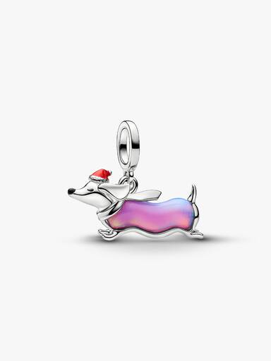 Charm colgante Perro Salchicha Navideño
