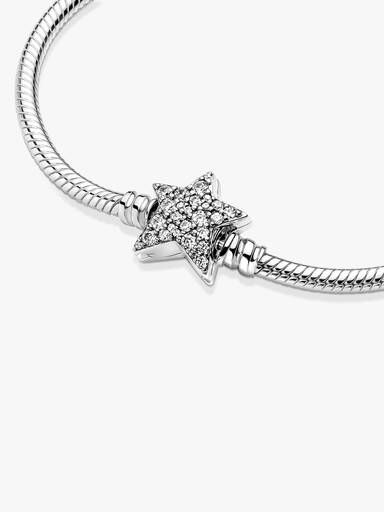 Brazalete cadena de serpiente con broche de estrella asimétrica