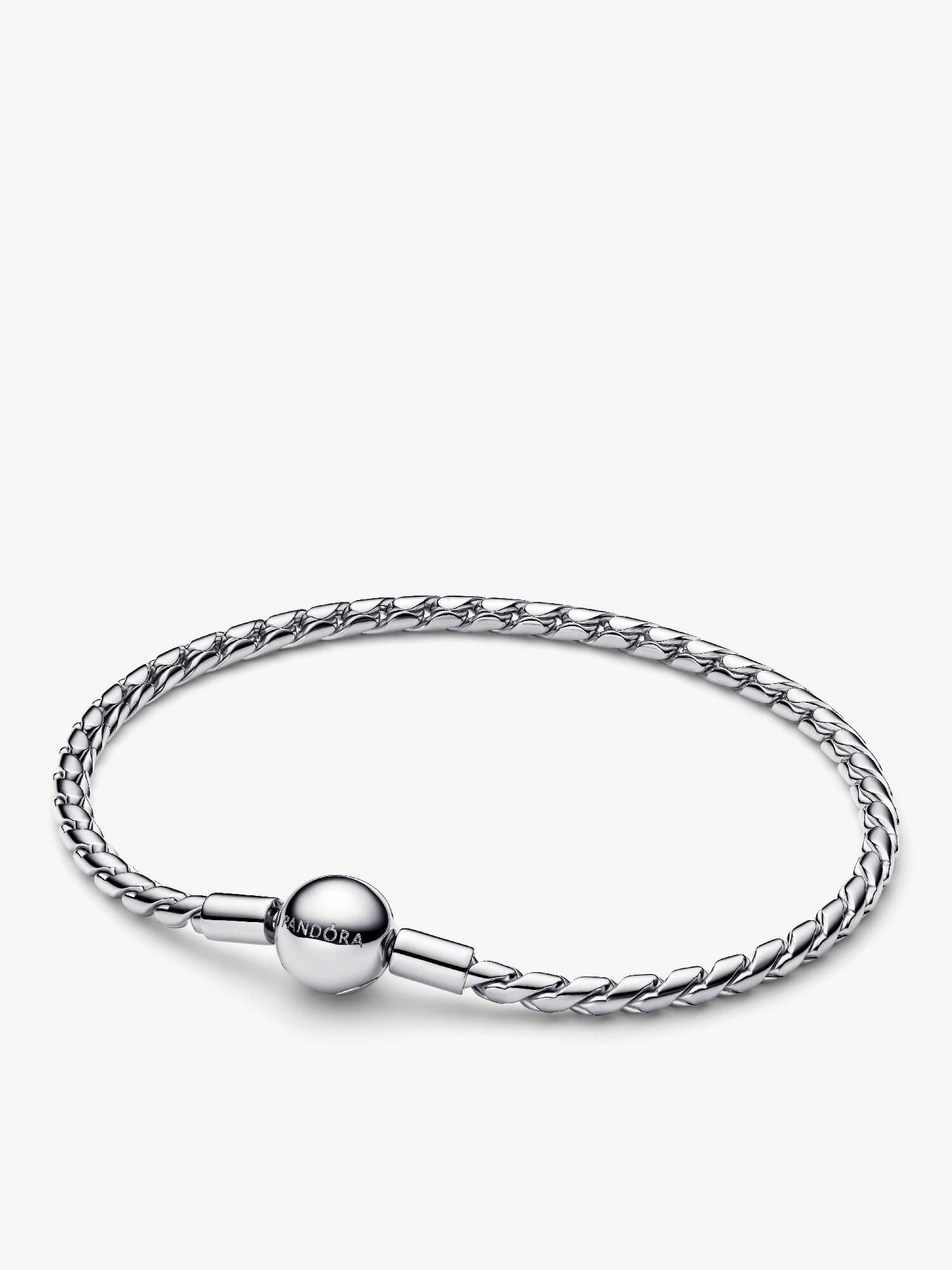 Brazalete de cadena trenzada con broche redondo