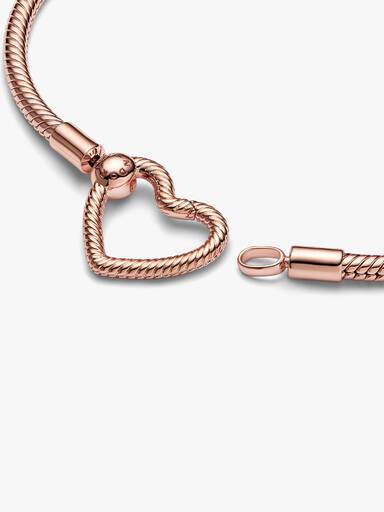 Brazalete cadena de serpiente con broche de corazón Pandora Moments