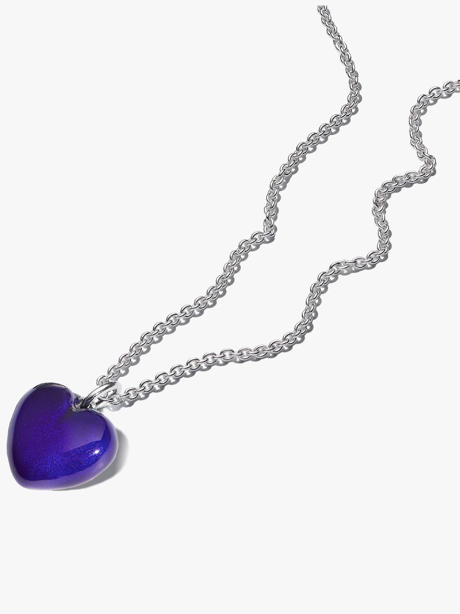 Set con dije de corazón azul voluminoso