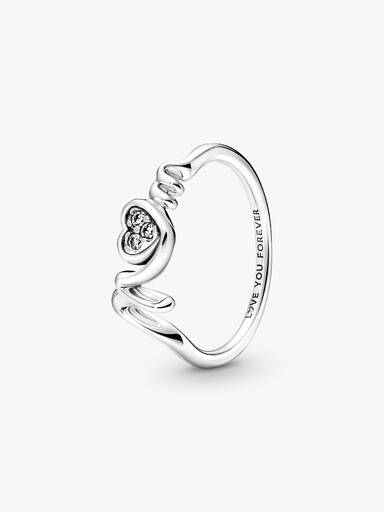 Anillo Corazón de pavé Mamá