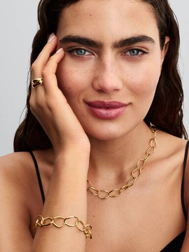 Collar de cadena de eslabones con forma orgánica