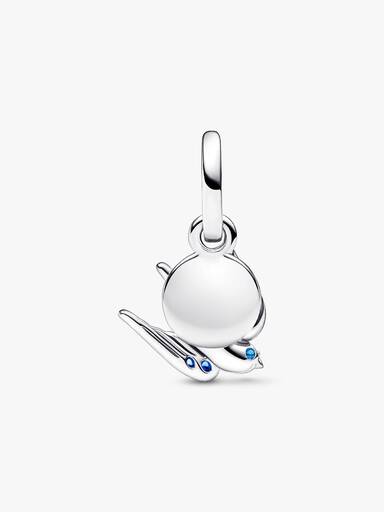 Charm Colgante doble Golondrina reluciente y cita