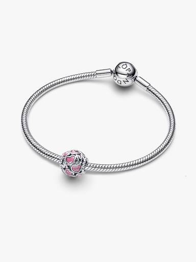 Charm calado Corazones Mamá rosado