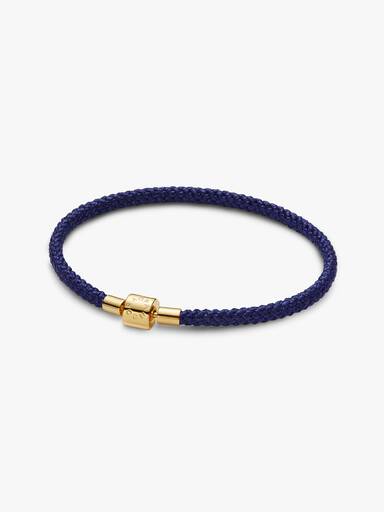 Pulsera de cordón azul brillante