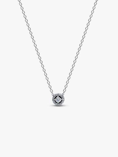 Collar con colgante Halo redondo en pavé