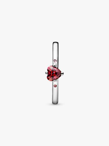 Anillo Corazón rojo reluciente