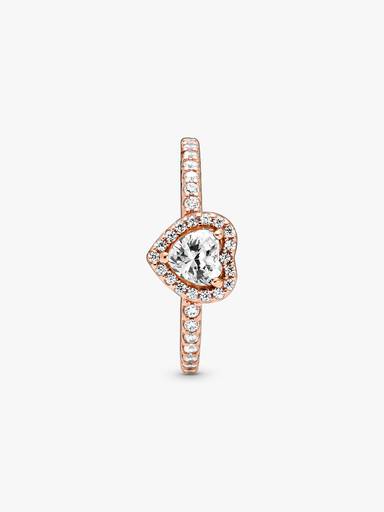 Anillo corazón elevado reluciente
