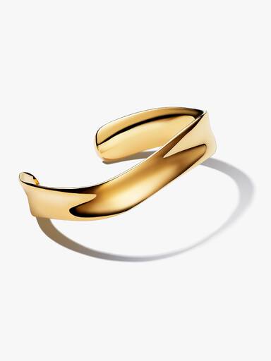 Brazalete rígido abierto ancho con forma orgánica