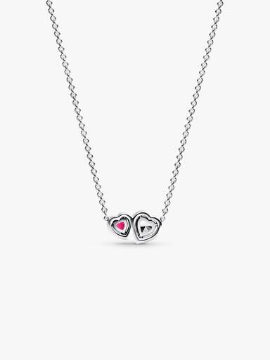 Collar con Colgante Corazones con Halo