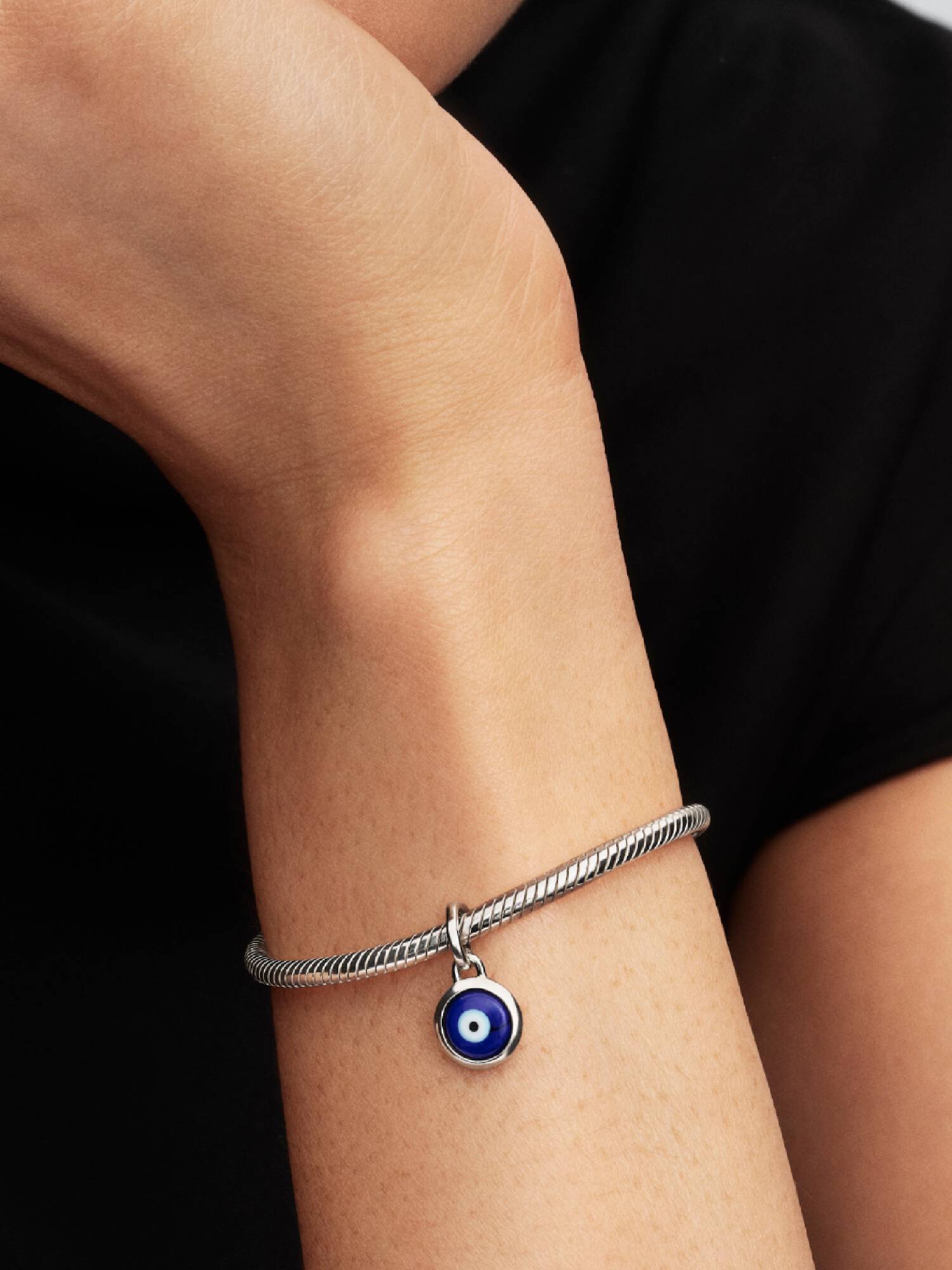 Mini charm colgante grabable Mal de Ojo de Cristal Murano