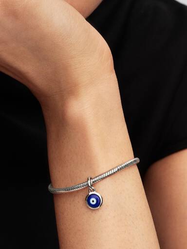 Mini charm colgante grabable Mal de Ojo de Cristal Murano