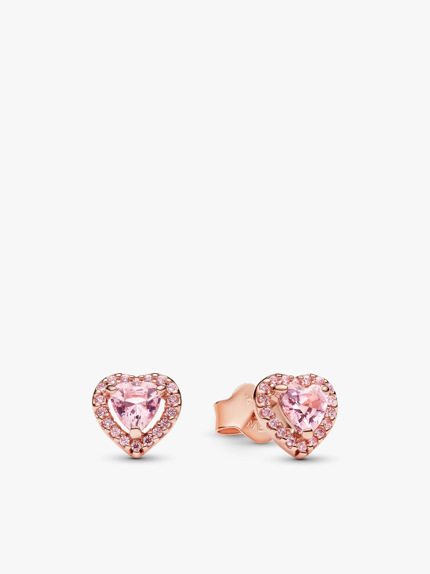 Aretes tipo stud de corazón elevado en color rosa