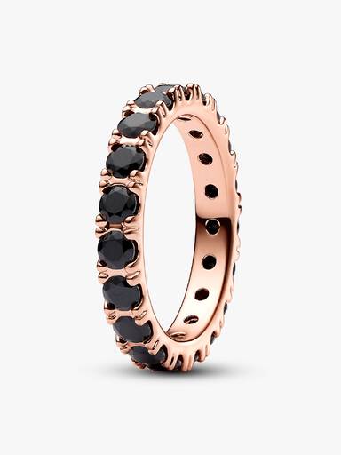 Anillo Eternidad Fila Brillante Negra