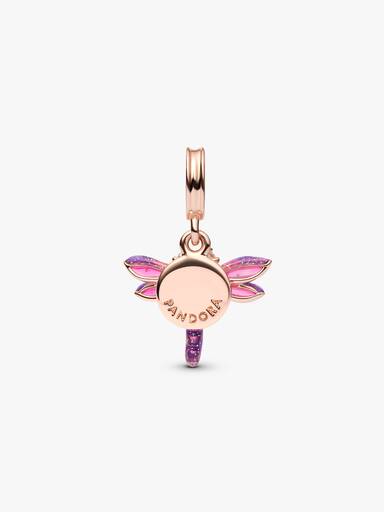 Charm colgante doble Libélula rosada