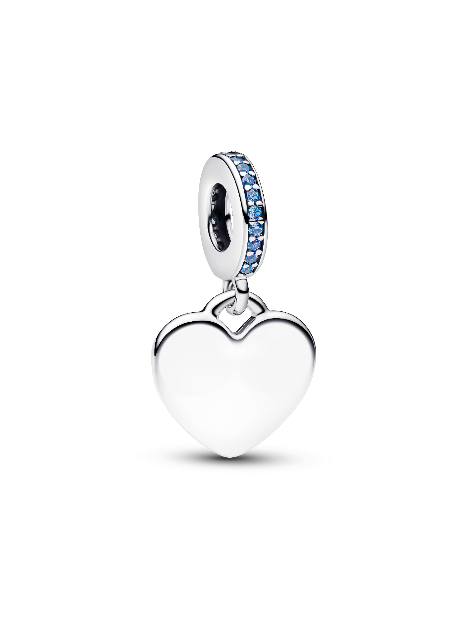 Charm colgante Corazón grabable con piedra color azul