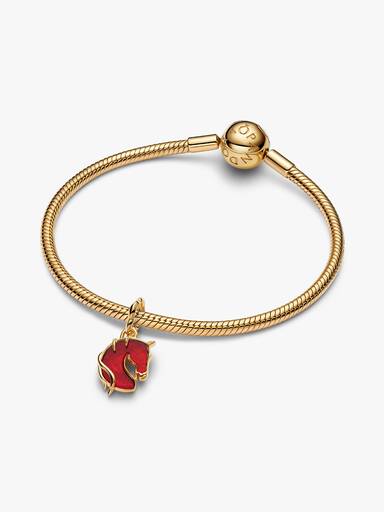 Charm Colgante Caballo rojo fuego en cristal Murano