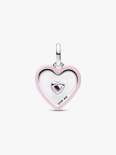 Charm Medallón Corazón rosa radiante