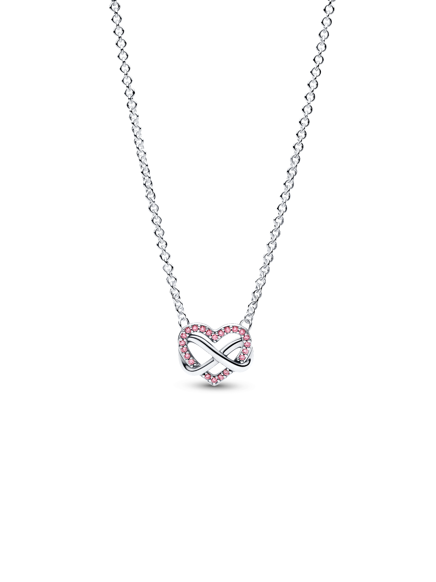 Collar collier Corazón Infinito Rosado Brillante