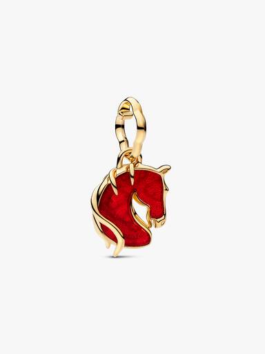 Charm Colgante Caballo rojo fuego en cristal Murano