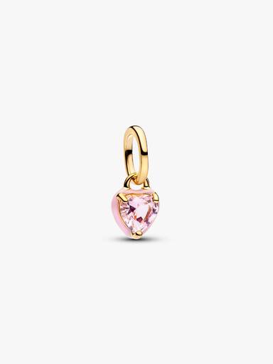 Mini charm colgante corazon con chakra rosa