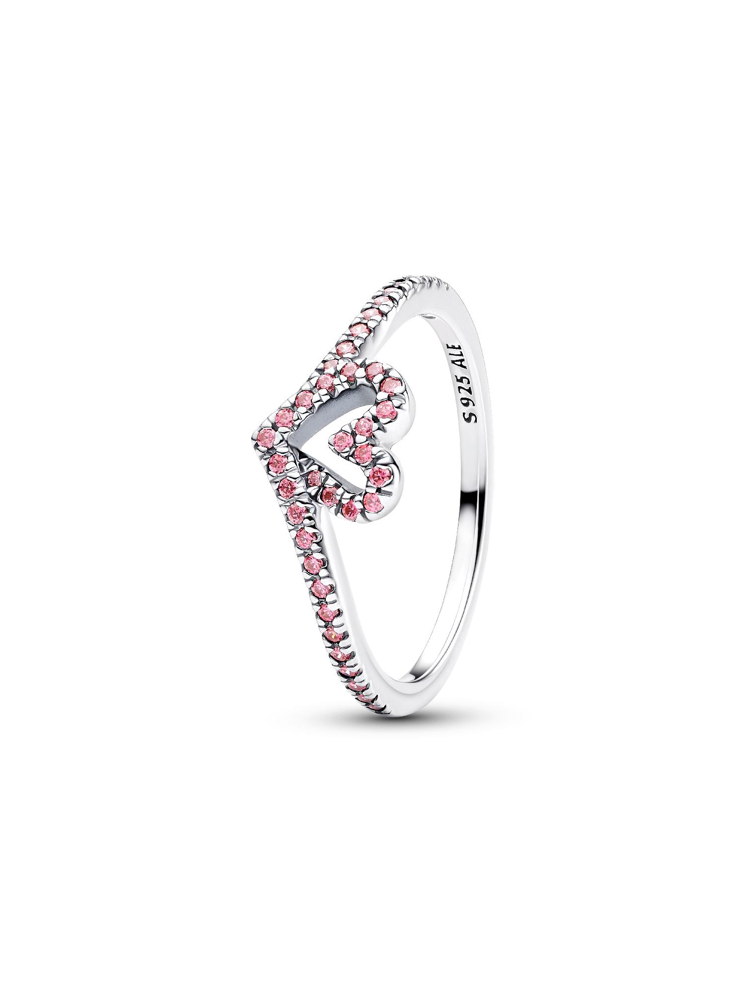 Anillo Hueso de los deseos con corazón reluciente