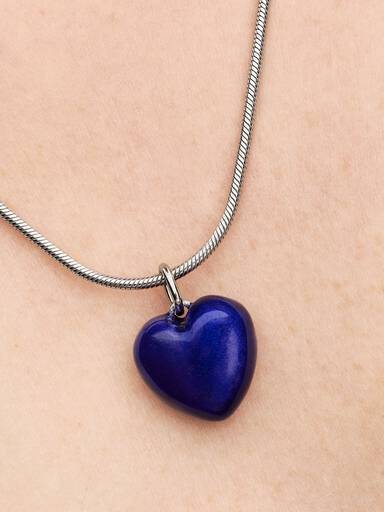 Charm colgante Corazón Acolchado Azul