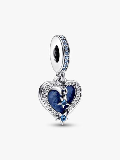 Charm Colgante doble Estrella fugaz celestial y corazón