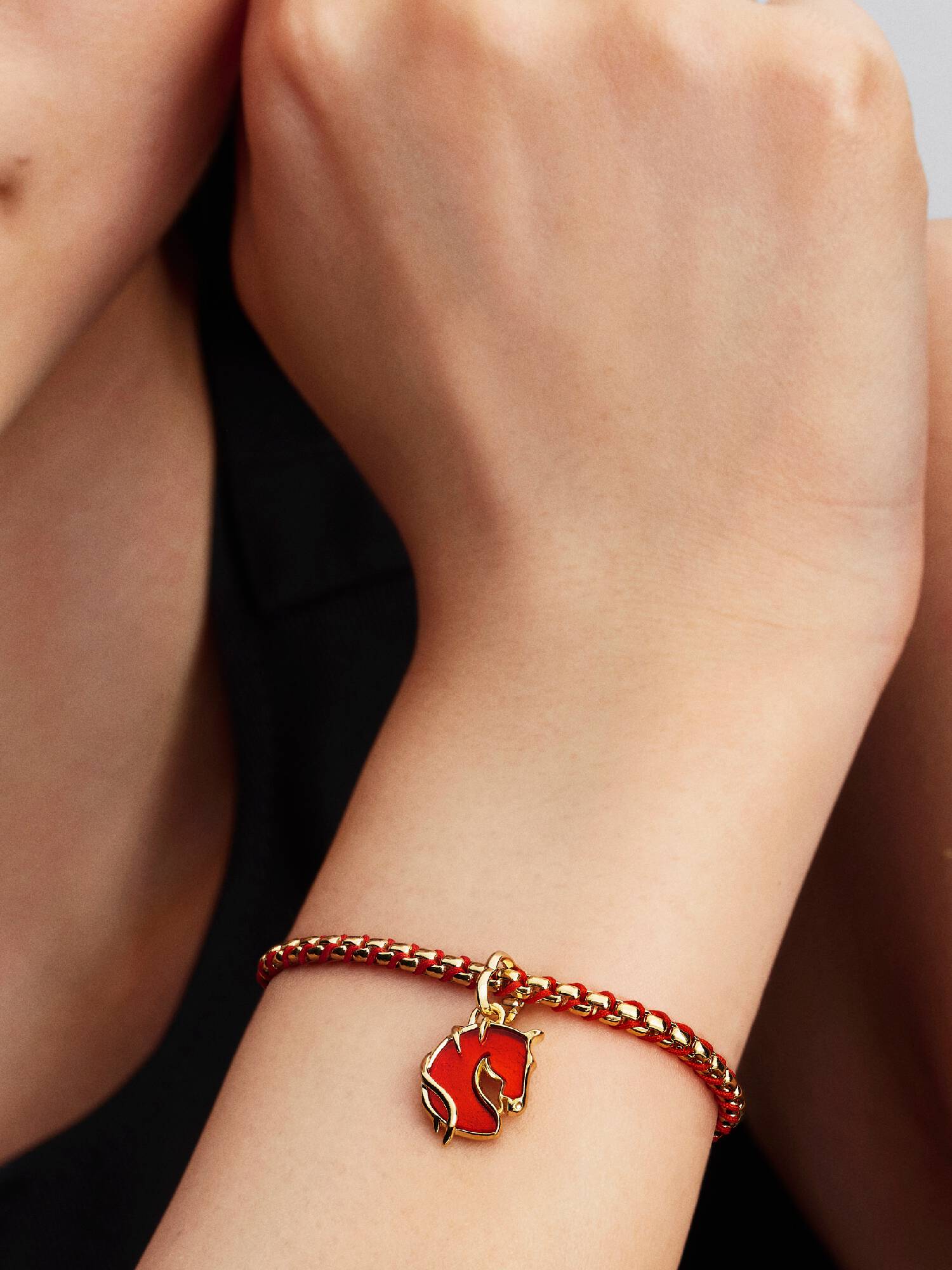 Charm Colgante Caballo rojo fuego en cristal Murano